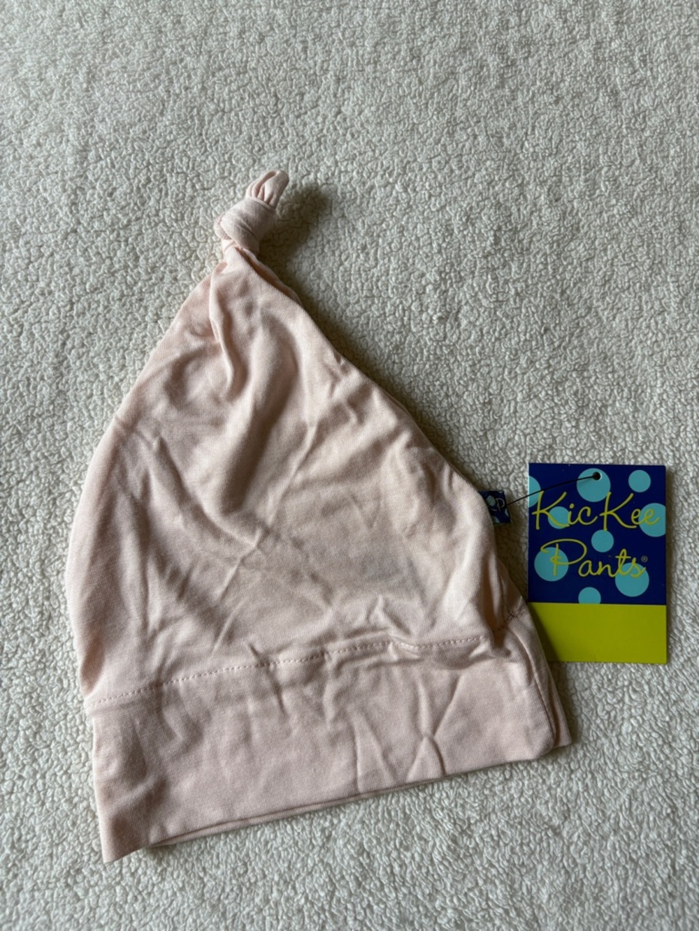 Kickee Pants, NWT Solid Knot Infant Hat, Newborn to 3 Months.